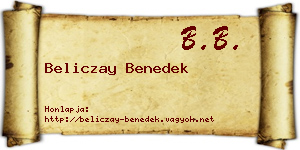 Beliczay Benedek névjegykártya