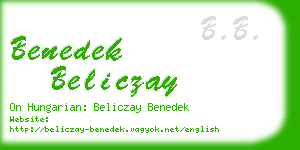 benedek beliczay business card